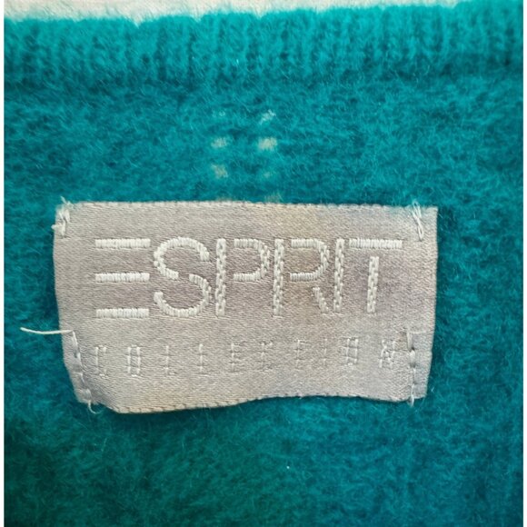 VTG Esprit Hong Kong Label Collection Lambswool Sweater Cable Knit Henley Sz S - Picture 5 of 11